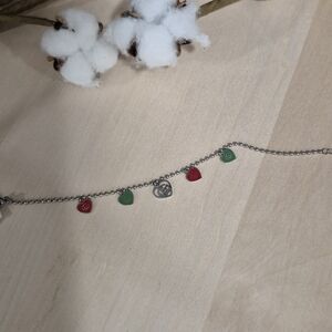 ❤️🩶NEW❤️🩶 PRETTY!! Stainless Steel Double G Multicolo charm Bracelet In SILVER